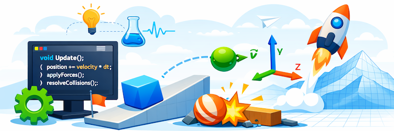 Illustration of a simple physics simulation